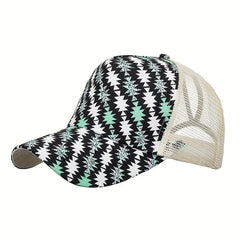 Floral Cloth Hole Baseball Cap Sun Hat for Women and Men