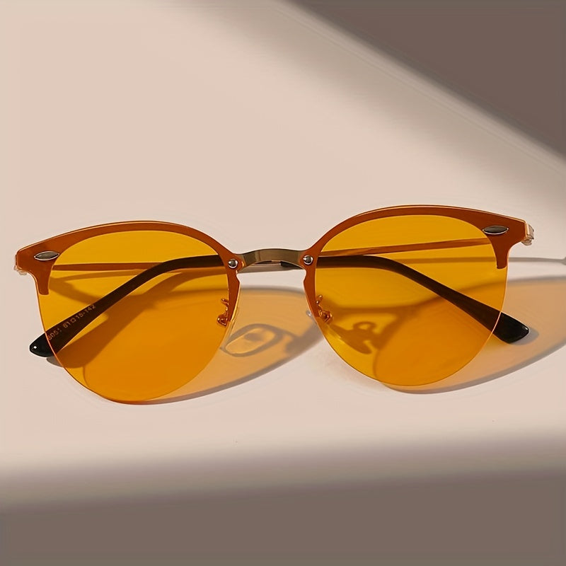 UV400 Semi Rimless Sunglasses for Beach Driving Vacation