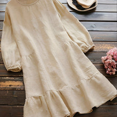Casual Lantern Sleeve Midi Dress Women's Plus