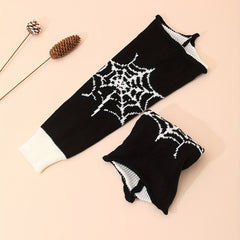 Spider Web Leg Warmers Y2K Knee High Stockings