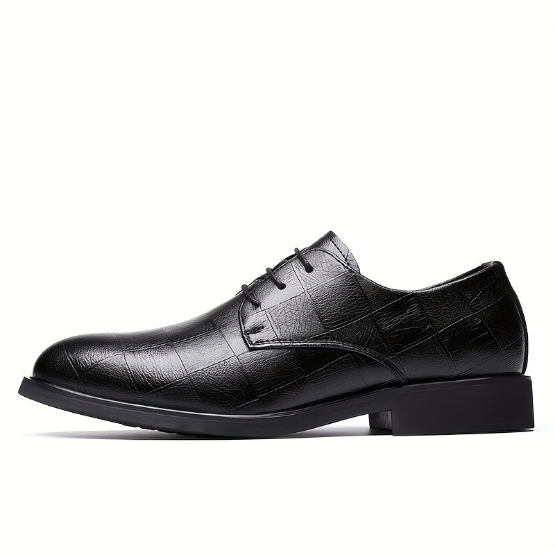 Men's Plaid Lace Up Derby Shoes for Wedding Party Business
