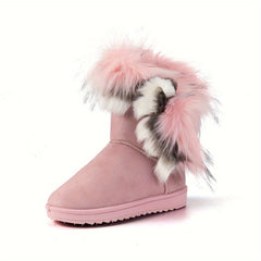 Stylish Women's Fleece Snow Boots Winter Warm Comfortable Anti Slip Medium Tube