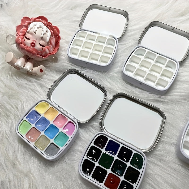 12 Grid Mini Watercolor Box Portable Travel Palette Sketch Paint Box
