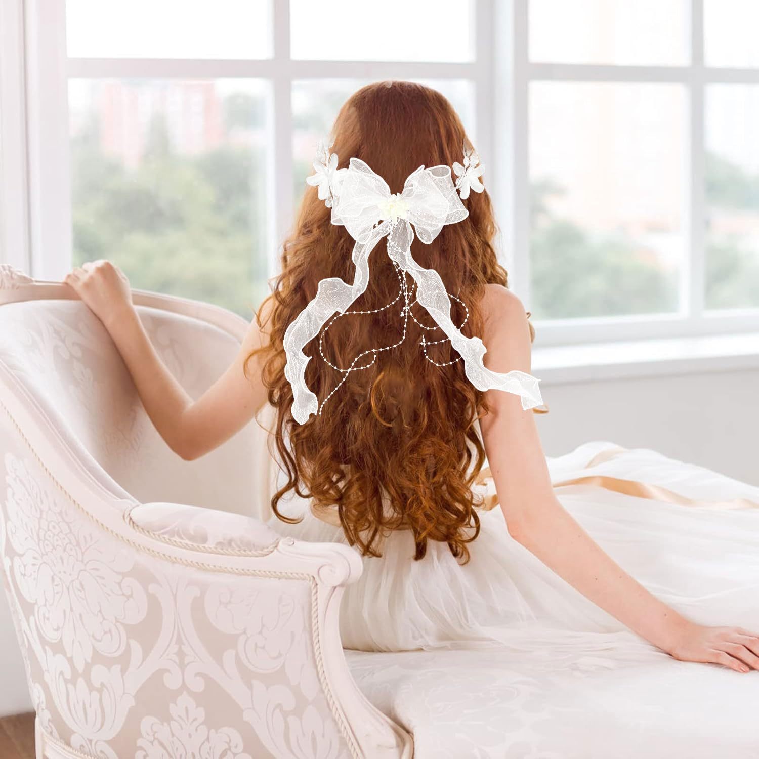 Communion Hair Wreath with Pearls And Flowers - First Communion Accessory