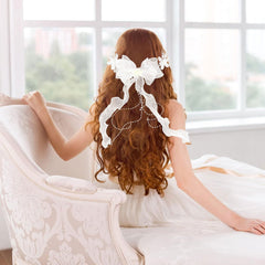 Communion Hair Wreath with Pearls And Flowers - First Communion Accessory