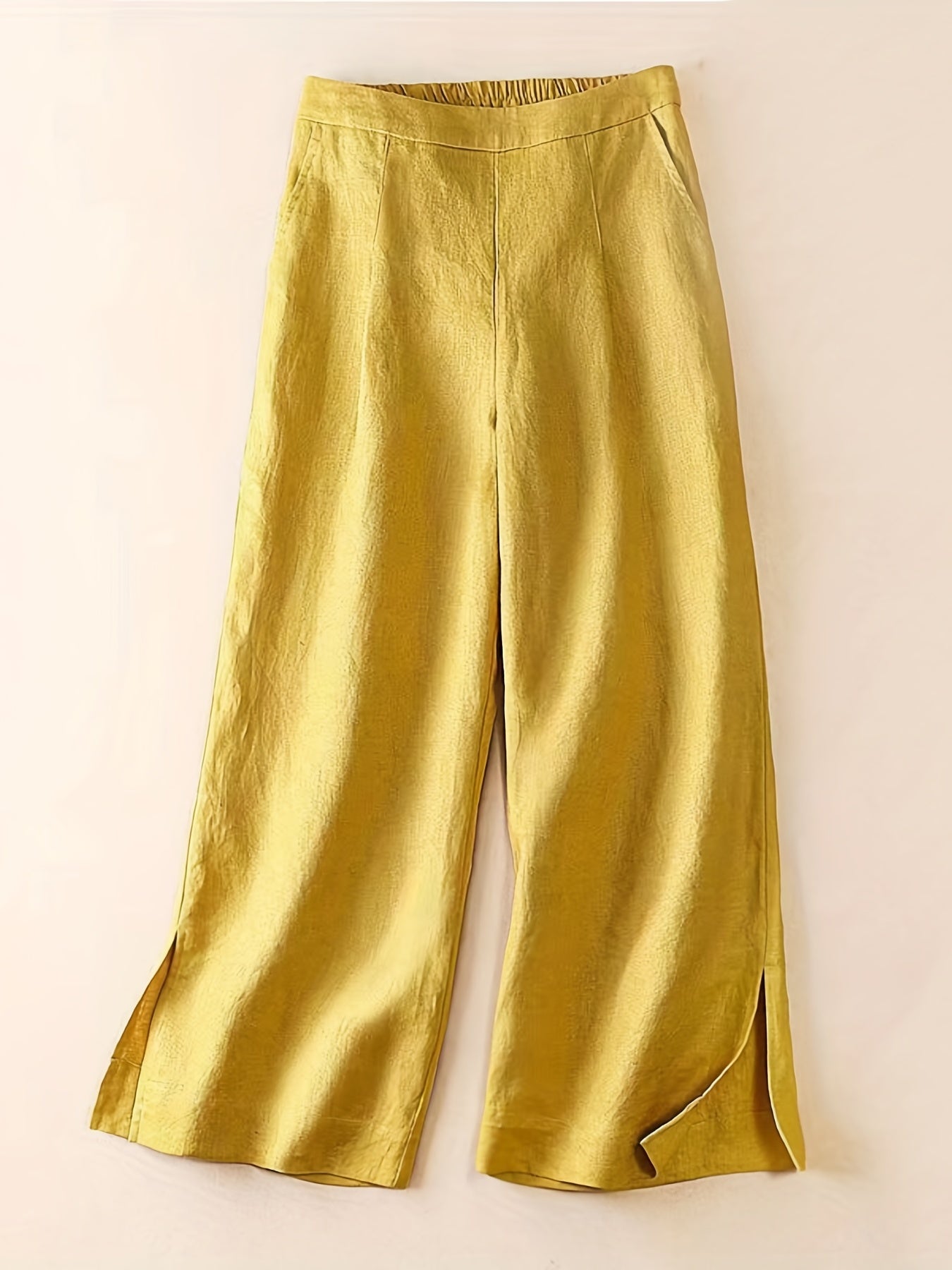 Solid Split Wide Leg Pants for Spring & Summer