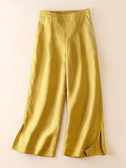 Solid Split Wide Leg Pants for Spring & Summer