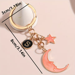 Star & Crescent Moon Keychain Bag Charm Gift For Mom Kids