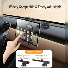 3 in 1 Car Tablet & Phone Mount Holder - Powerful Suction & Stable Clip