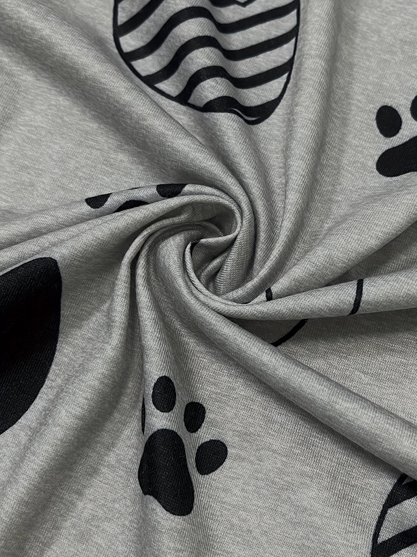Cat & Paw Print Long Sleeve Open Front Cardigan