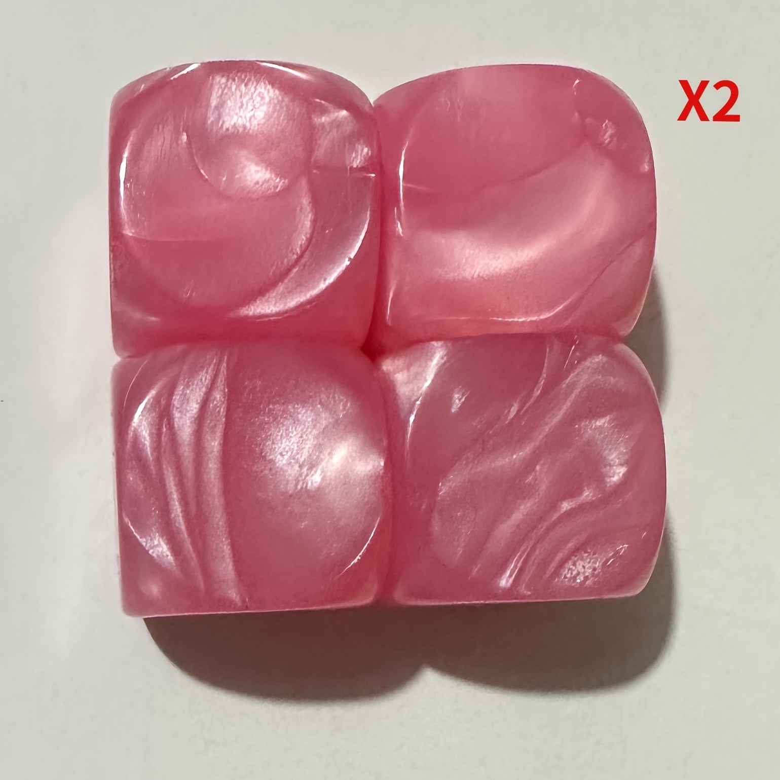 18pcs 16mm Rounded Pearl Blank Dice for Leisure & Entertainment
