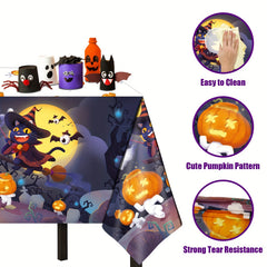 3pcs Disposable Plastic Tablecloth Halloween Party Supplies