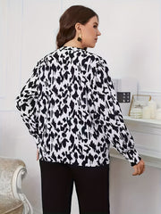 Leopard Print Long Sleeve Blouse