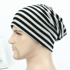 Classic Striped Soft Beanie Pullover Hat Men Women's Sports Running Hat