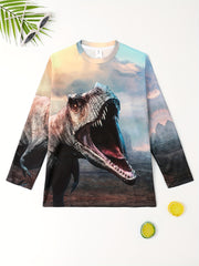 3D Dinosaur Print Kid's Long Sleeve Top Boy's Clothes
