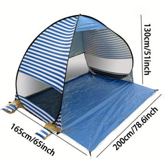 UPF 50 Pop Up Beach Tent Extended Floor Portable Sun Shade Shelter