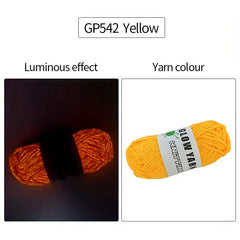3 Strand Luminous Hand Knitted Yarn Glow In The Dark Yarn 50g 50m