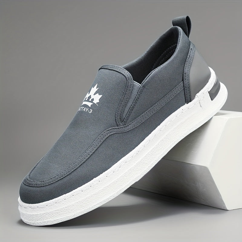 Men's Breathable Slip On Canvas Shoes Casual Flats For Walking Jogging