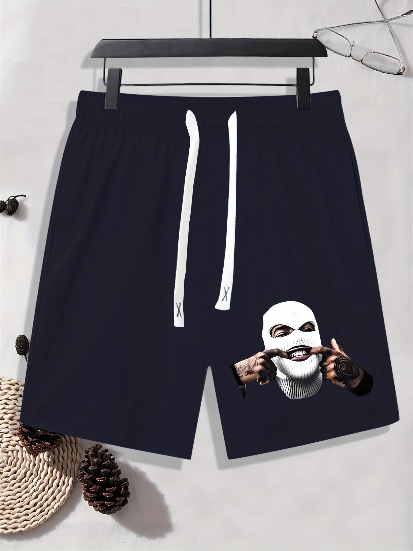 Grimace Print Men's Drawstring Shorts Summer Clothing