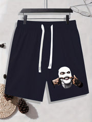 Grimace Print Men's Drawstring Shorts Summer Clothing