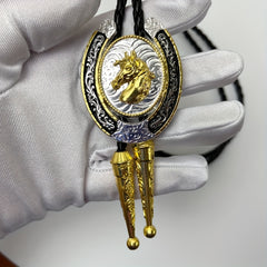 Men's Retro Tie Horse Pattern Buckle Adjustable Neckties