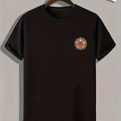 Fist & Star Pattern Print Men's Sports T shirt Graphic Tee for Fitness