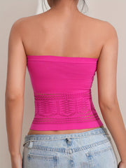 Strapless Tube Tops Hollow Out Slim Fit Lingerie Set
