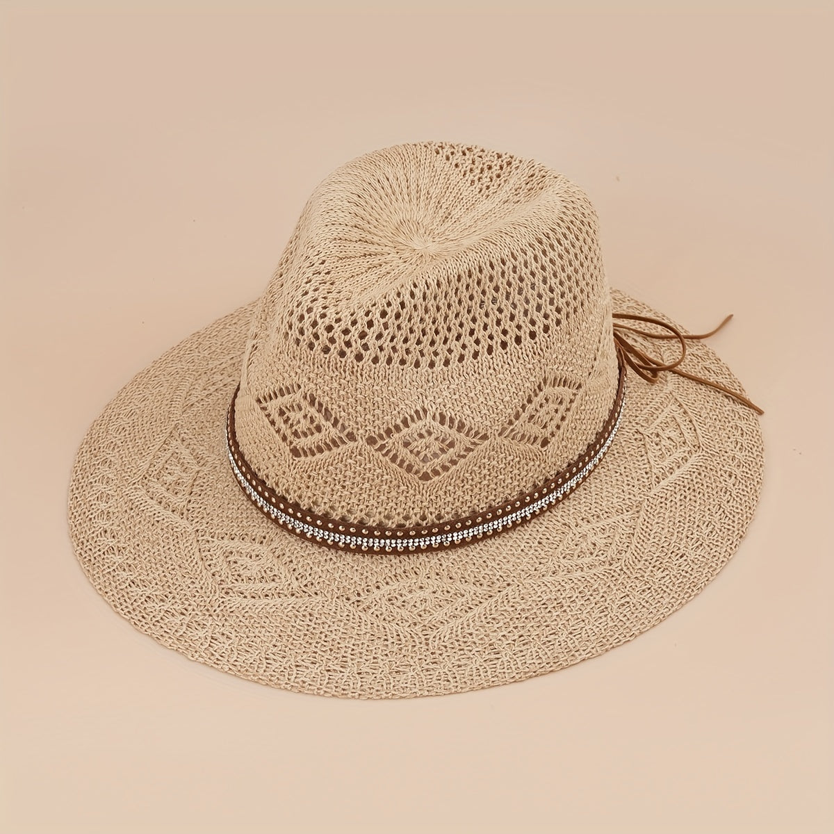 Western Cowboy Jazz Straw Hat Men Women Sun Protection Beach Hat