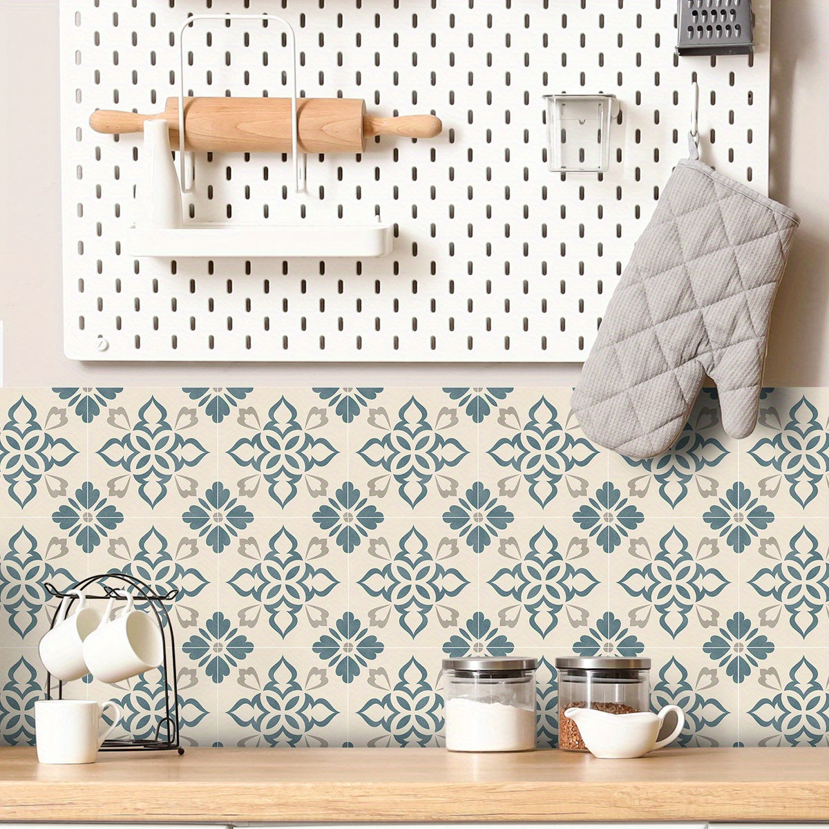 12pcs Nordic Style Floor Stickers Waterproof Home Decoration Tile Stickers