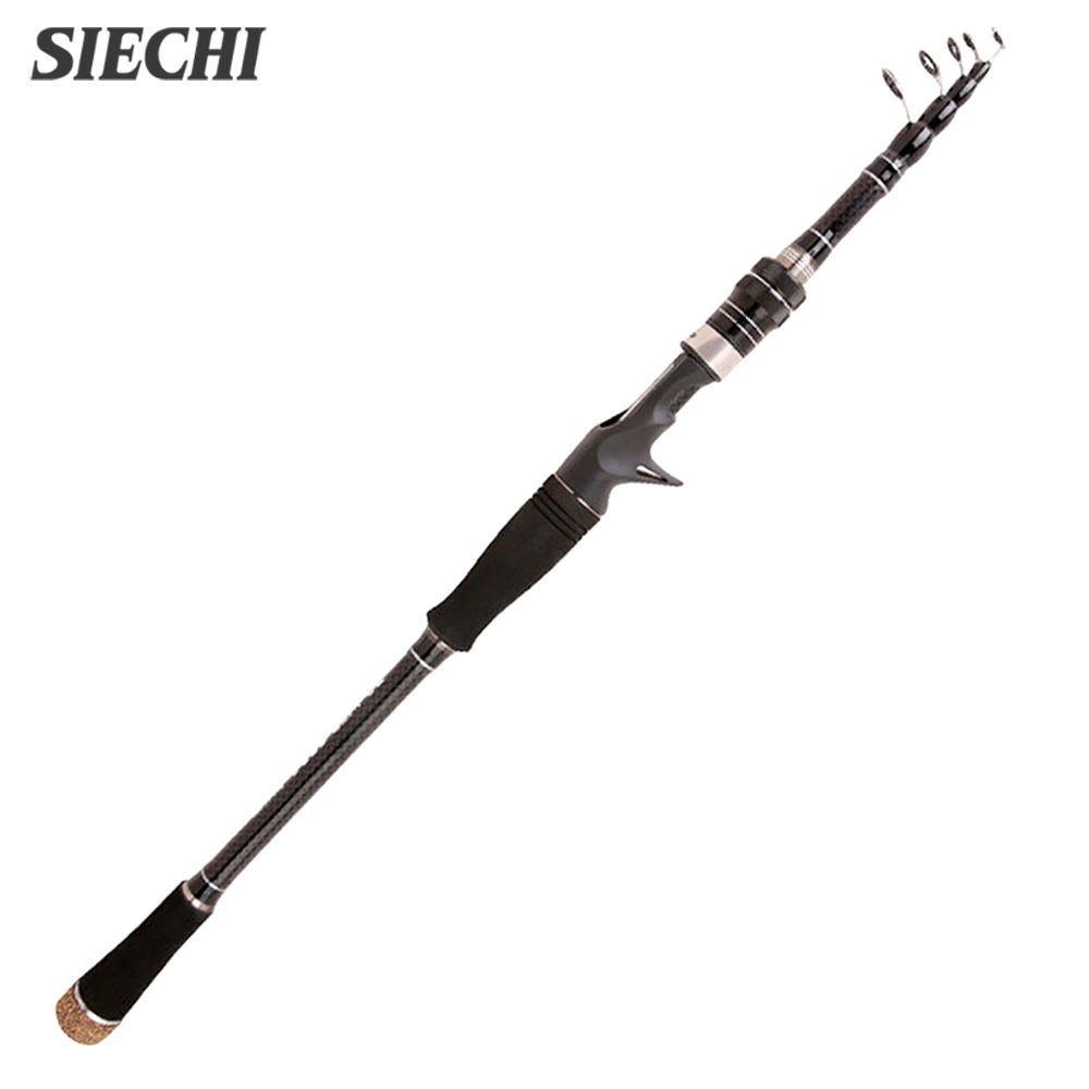 SIECHI Telescopic Carbon Fishing Rod Lightweight Spinning and Casting Rod