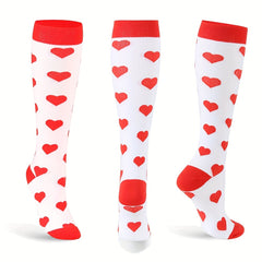 6-Pair Cartoon Compression Calf Socks for Sports, Nursing, Hiking