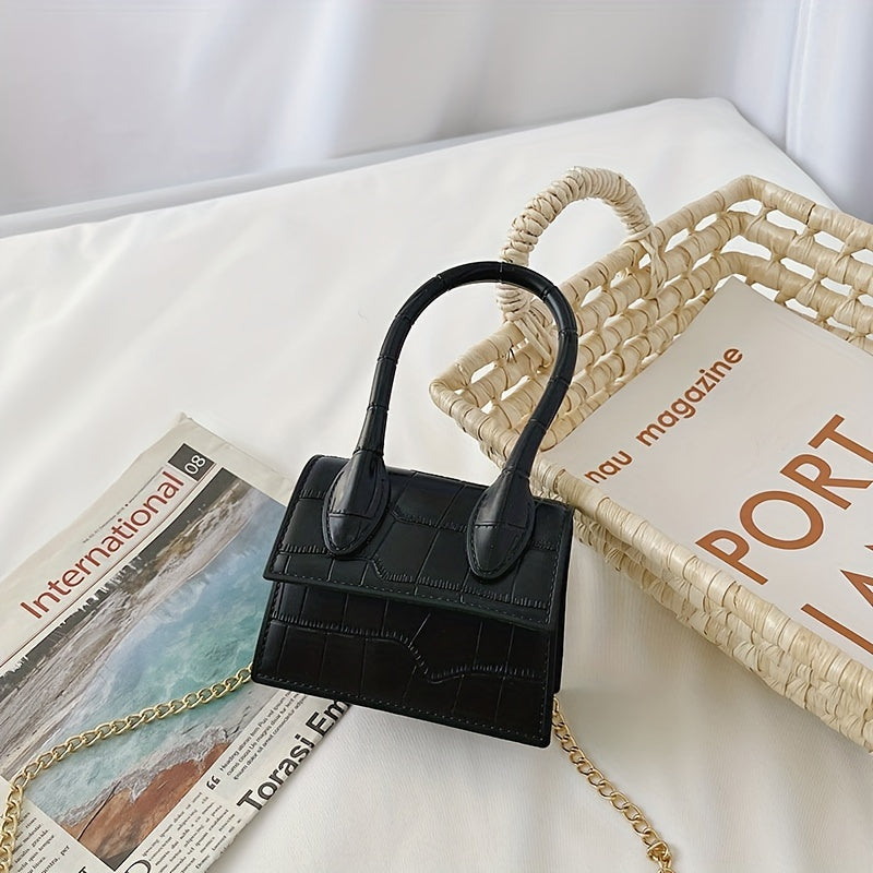 Mini Square Bag Handbag Chain Strap Two Tone Crossbody Jelly Flap Shoulder