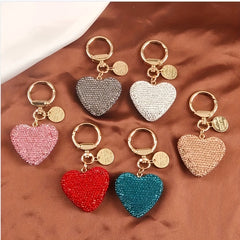 Love Car Keychain For Men Creative Diamond Set Love Earphone Case Bag Pendant