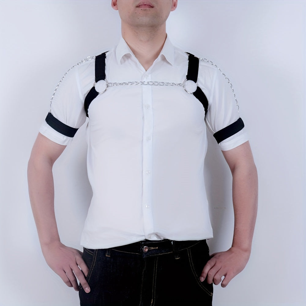 Men's Sexy Leather Chest Harness Elastic Straps