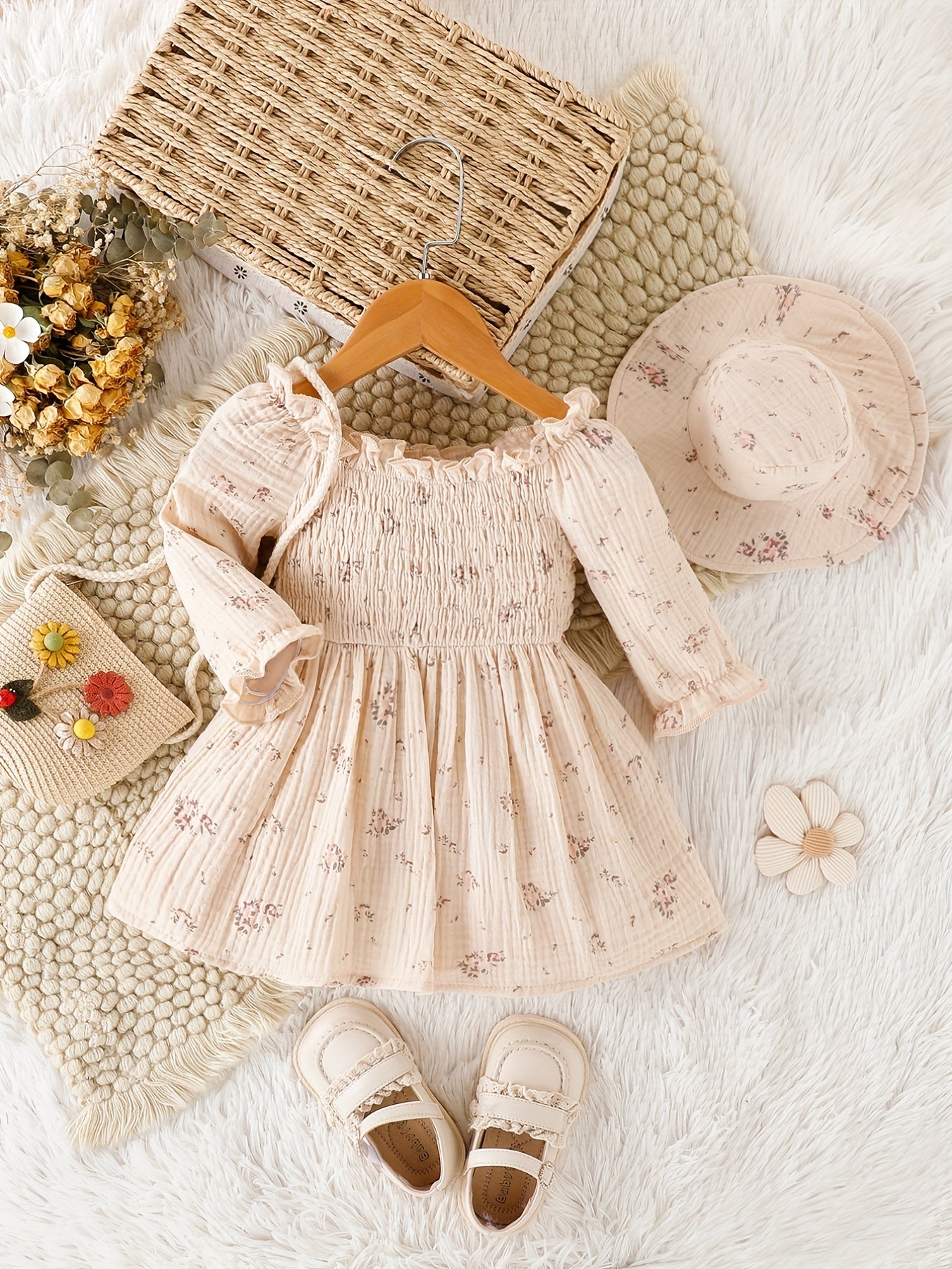 Baby Girl Bubble Dress & Hat Set