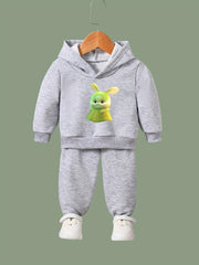Bunny Graphic 2pcs Set Girls Casual Comfy Breathable Activewear Set