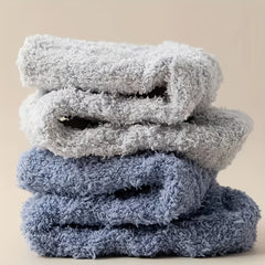 6 Pairs Winter Soft Warm Crew Socks Thick Fluffy Breathable Sweat Wicking Socks