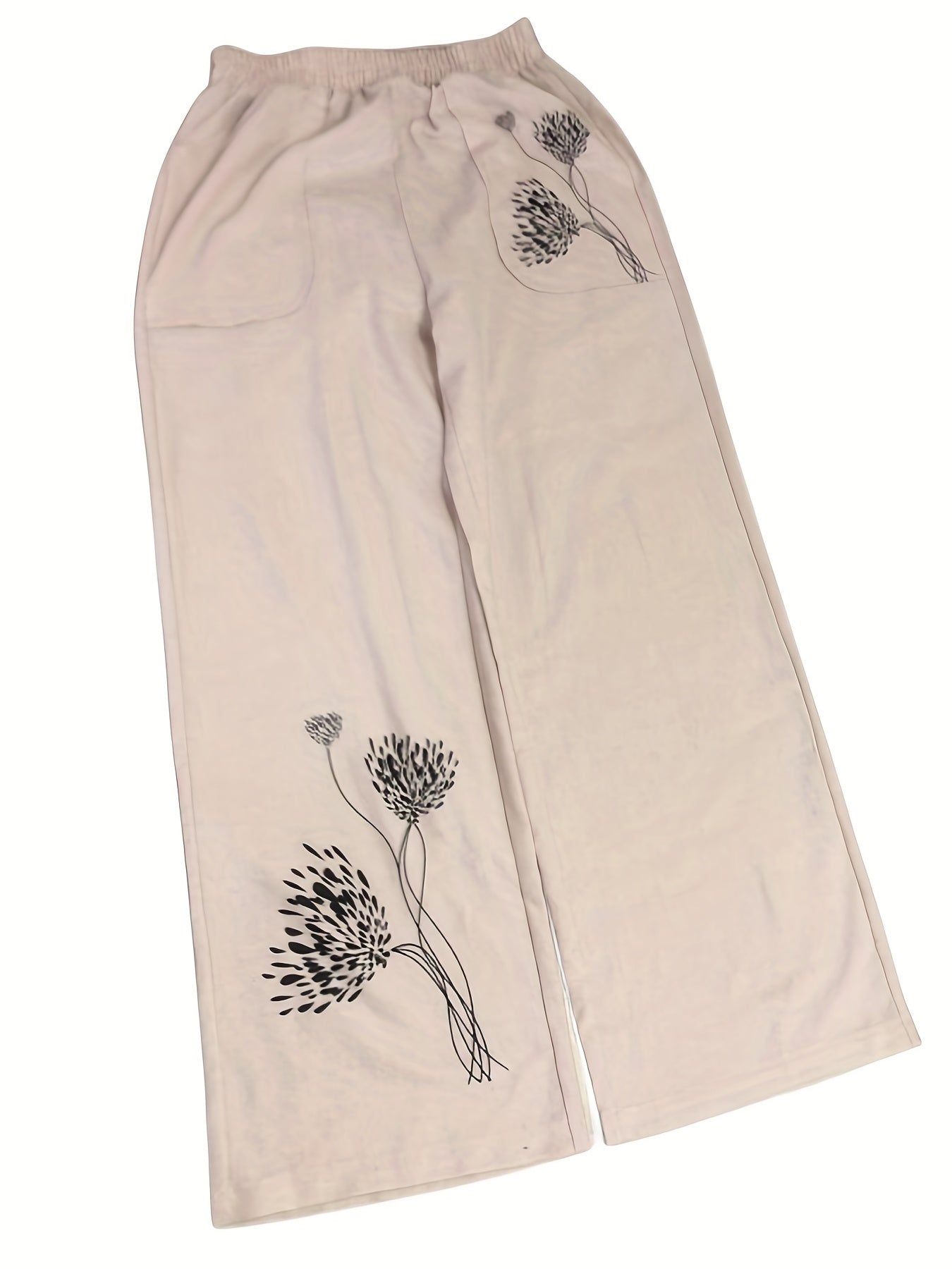 Floral Print Wide Leg Pants with Pockets Women's Clothing