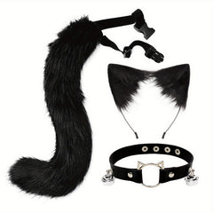 Cat Ears Cat Tail Set Fox Cosplay Cat Tail Accessories Strap Cat Ear Hair Hoop