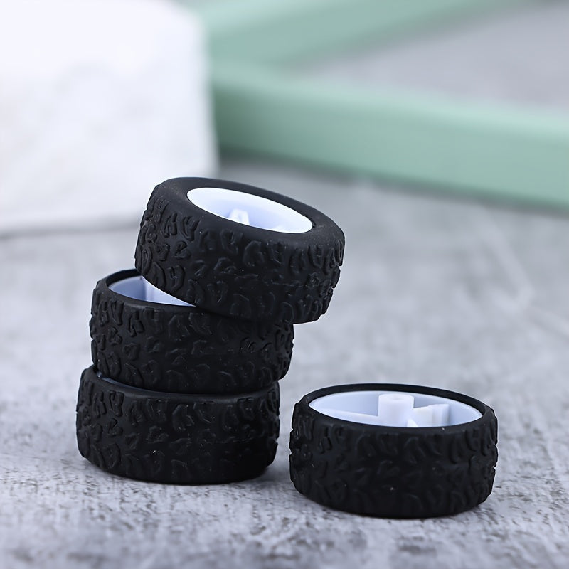 4pcs 30MM Rubber Tire Car Wheels Skin DIY Racing Toy Car Modified Parts