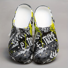 Women's Colorful Letter Pattern Clogs Slip On Platform