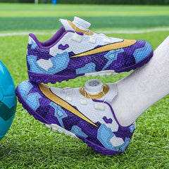 Boy's Turf Football Boots Rotating Buckle Outdoor TF Soccer Cleats
