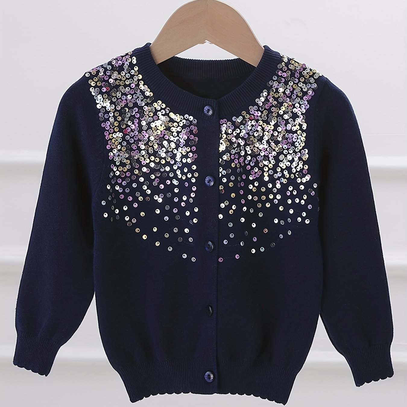 Girls' Sequin Button Down Cardigan Sweater Top