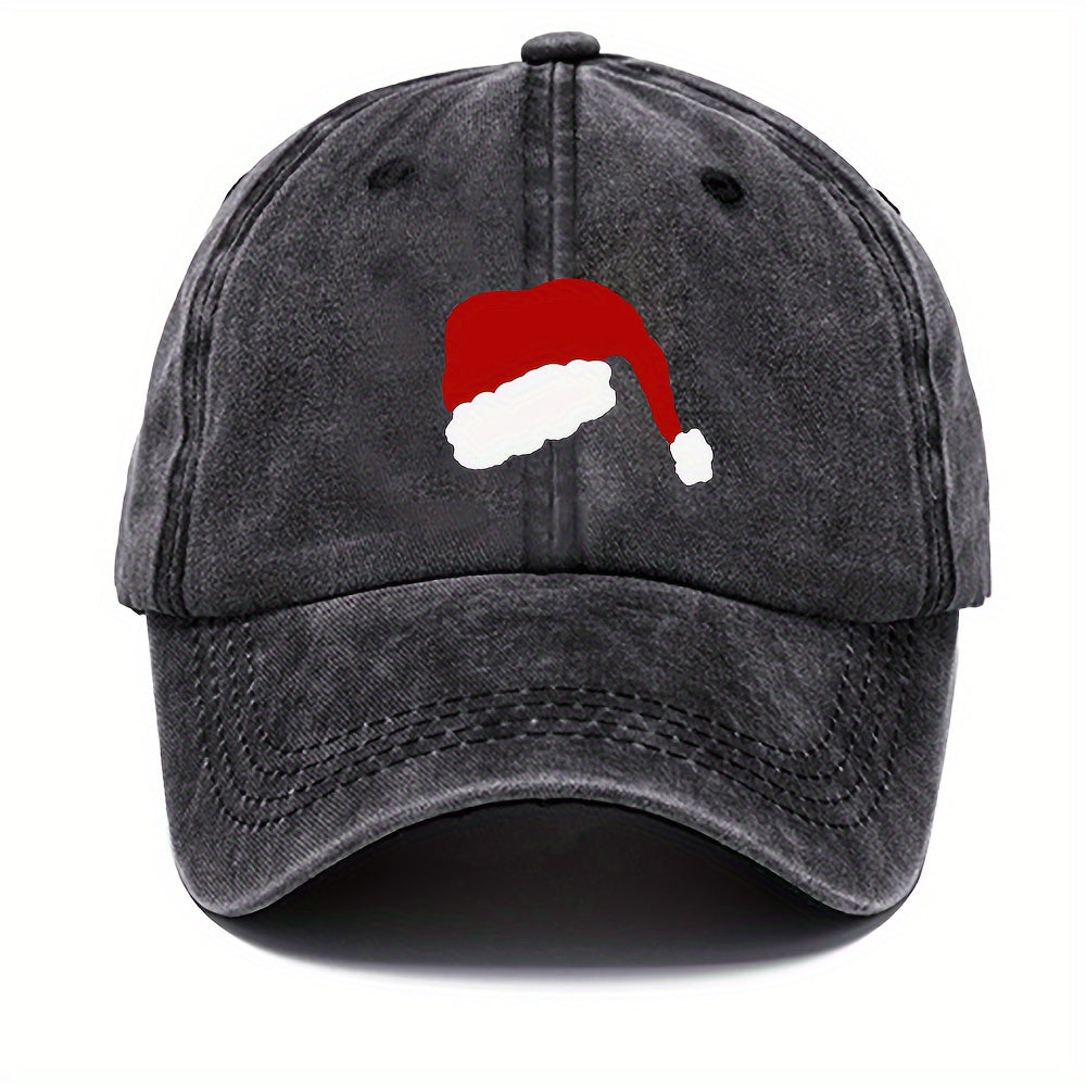Christmas Washed Cotton Baseball Cap Sun Protection Hat Adjustable Baseball Cap