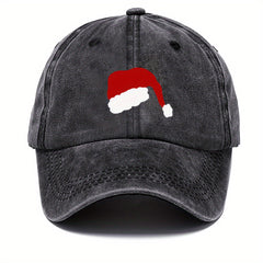 Christmas Washed Cotton Baseball Cap Sun Protection Hat Adjustable Baseball Cap