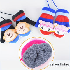 Full Finger Thick Mittens Winter Knitted Gloves For Children Toddler 2 6 Years