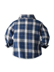 Baby Boys Plaid Shirts Button Down Bowtie Long Sleeve Tops