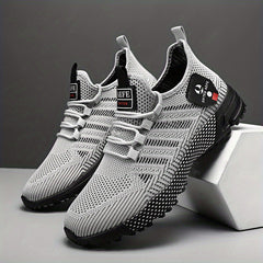 Men's Breathable Running Shoes Soft Sole Sneakers Lace Up