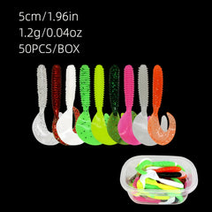 50pcs 5 6 Bionic Swimbaits Soft Lure Trout Crappie Bass Fishing