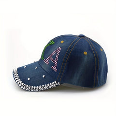 Unisex Sunshade Baseball Cap with Artificial Diamond